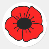 Mohn zum Gedenktag Runder Aufkleber (Vorderseite)
