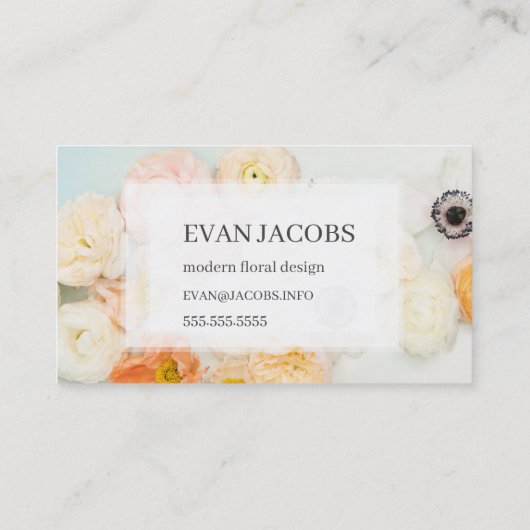 Mohnanemone ranuculus Rose Blume Visitenkarte (Rückseite)