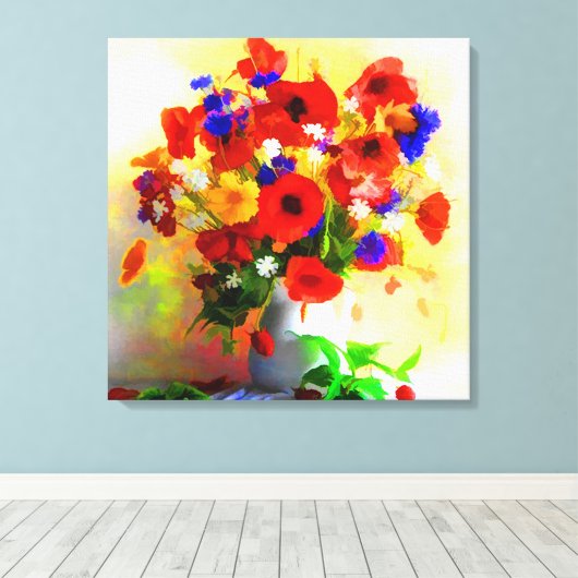 Mohnanfertigung Leinwanddruck (Insitu (Holzboden))