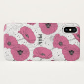 Mohnanhörer-Blume für kundenspezifische Monogramm- Case-Mate iPhone Hülle (Rückseite (Horizontal))