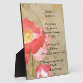 Mohnausdrücke Glück Gedicht Foto Plaque Fotoplatte (Seite)