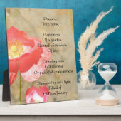 Mohnausdrücke Glück Gedicht Foto Plaque Fotoplatte (Seite)