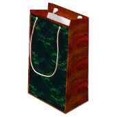 Mohnbaumkorn rustikal-grün kleine geschenktüte (Rückseite Schrägansicht)