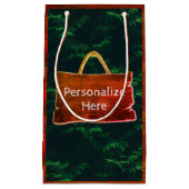 Mohnbaumkorn rustikal-grün kleine geschenktüte (Vorderseite)