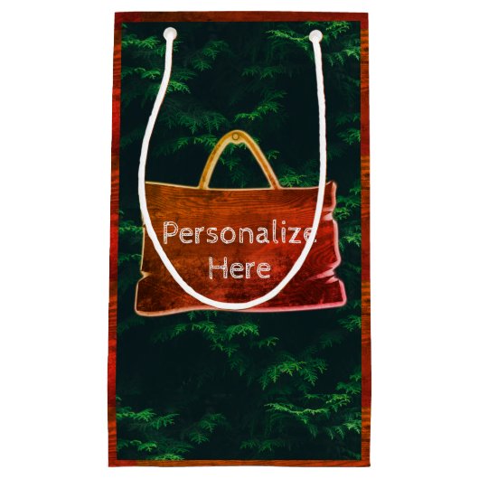 Mohnbaumkorn rustikal-grün kleine geschenktüte (Vorderseite)