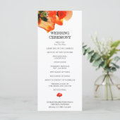 Mohnbläschen Blume Wasserfarbenmalerei Hochzeit Menükarte (Stehend Vorderseite)