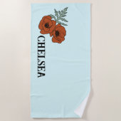 Mohnblau Blume Strandtuch (Vorderseite)