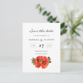 Mohnblau Save the Date Postkarte (Stehend Vorderseite)