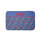 Mohnblauer Wildblumen Badematte (Vorderseite)