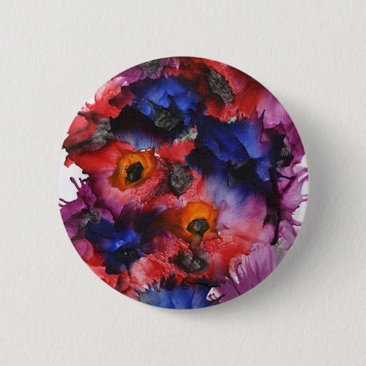 Mohnblume - Abzeichen Button (Vorderseite)