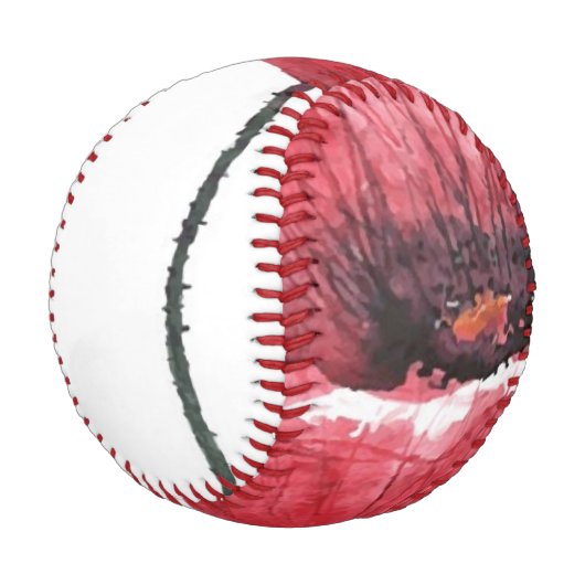 Mohnblume, Aquarell Baseball (Schrägansicht)