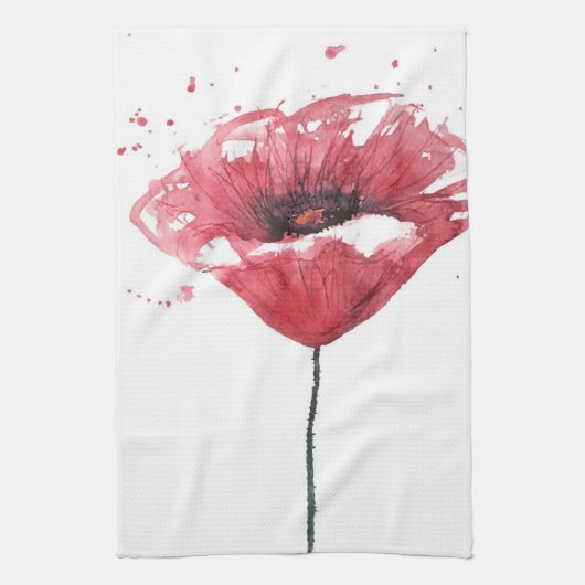 Mohnblume, Aquarell Handtuch (Vertikal)