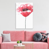 Mohnblume, Aquarell Leinwanddruck (Insitu (Wohnzimmer))