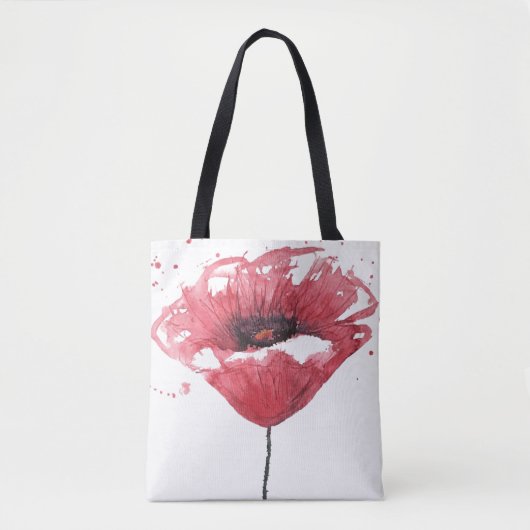 Mohnblume, Aquarell Tasche (Vorderseite)