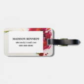 Mohnblume auf Weiß Gepäckanhänger (Rückseite horizontal)