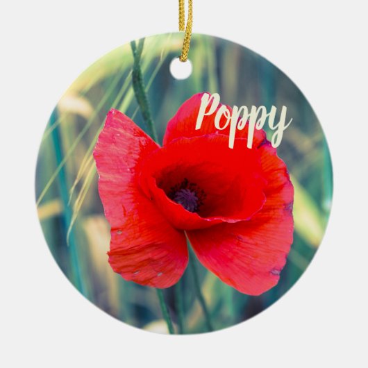 Mohnblume Blume für Gärtner und Blütengeschenk Keramik Ornament (Vorne)