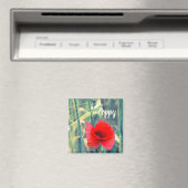 Mohnblume Blume für Gärtner und Blütengeschenk Magnet (In Situ (Geschirrspüler))