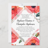 Mohnblume Blume Wasserfarben Rote Blüte Hochzeit Einladung (Vorderseite)