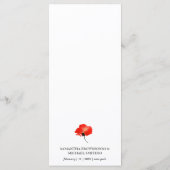 Mohnblume Blume Wasserfarbenmalerei Celebrity Wedd Menükarte (Rückseite)