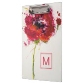 Mohnblume des Monogramm-| auf Weiß Klemmbrett (Links)