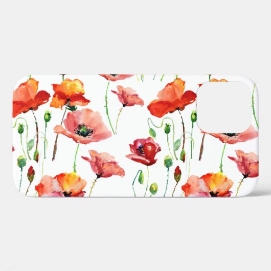 Mohnblume: Einfach Nahtloser Hintergrund. Case-Mate iPhone Hülle (Rückseite (Horizontal))