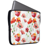 Mohnblume: Einfach Nahtloser Hintergrund. Laptopschutzhülle (Vorne Rechts)