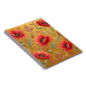 Mohnblume fleur goldenes Design Notizblock (Rechte Seite)