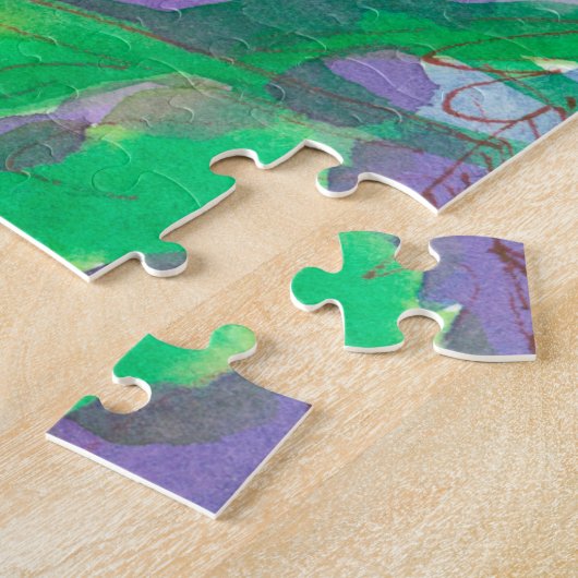 Mohnblume Garten Wasserfarben Malerei Puzzle (Seite)