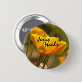 Mohnblume Jesus heilt Knopf Button (Vorne & Hinten)