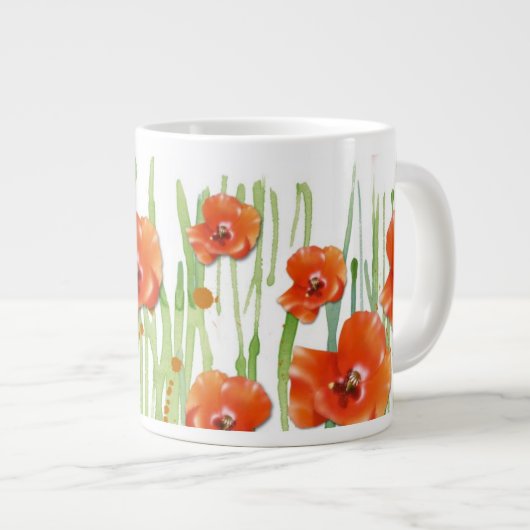 Mohnblume Jumbo-Tasse (Vorderseite Rechts)
