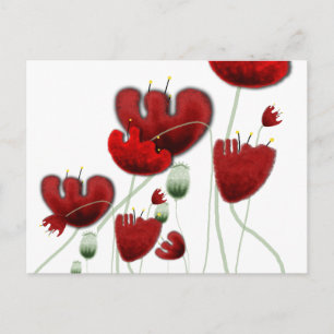 Mohnblume Landschaft Rote Romantik Dolce Postkarte