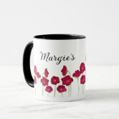 Mohnblume mit dem Namen der Mama Tasse (Vorderseite Links)