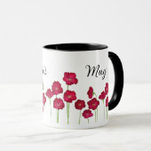 Mohnblume mit dem Namen der Mama Tasse (VorderseiteRechts)
