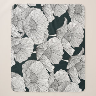Mohnblume, Schwarz Weiß Linie. Sherpadecke