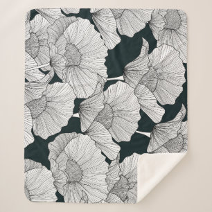 Mohnblume, Schwarz-weiße Blume. Sherpadecke