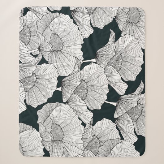 Mohnblume, Schwarz-weiße Blume. Sherpadecke (Vorderseite)