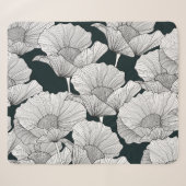 Mohnblume, Schwarz-weiße Blume. Sherpadecke (Vorderseite (Horizontal))