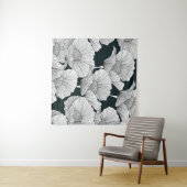 Mohnblume, Schwarz-weiße Blume. Wandteppich (Beispiel (Horizontal))