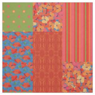 Mohnblume stellt Muster-Imitat-Patchwork-Gewebe Stoff