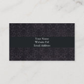 Mohnblume und dunkle Damast-Visitenkarte Visitenkarte (Rückseite)