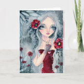 Mohnblume, vom Nebel - leere Karte (Vorderseite)