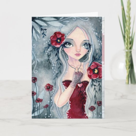 Mohnblume, vom Nebel - leere Karte (Vorderseite)