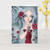 Mohnblume, vom Nebel - leere Karte (Gelbe Blume)