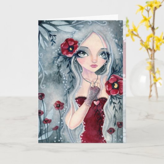 Mohnblume, vom Nebel - leere Karte (Gelbe Blume)