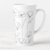 Mohnblume Wildblume Schwarz-Weiß-Minimal-Blüte Milchtasse (Rechts)