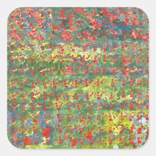 Mohnblumen 2012 quadratischer aufkleber (Vorderseite)