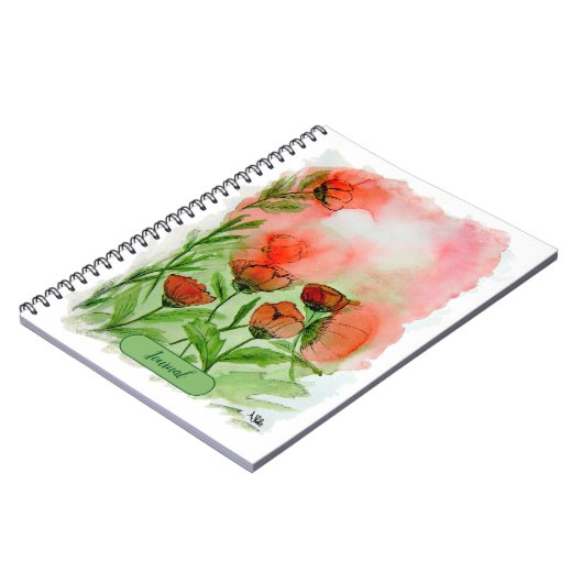 Mohnblumen Aquarell - Notizblock (Linke Seite)