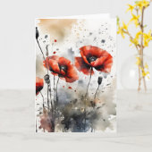 Mohnblumen - Aquarellblumen Karte (Gelbe Blume)
