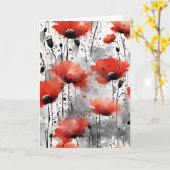 Mohnblumen - Aquarellblumen Karte (Gelbe Blume)