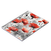 Mohnblumen - Aquarellblumen Notizblock (Linke Seite)